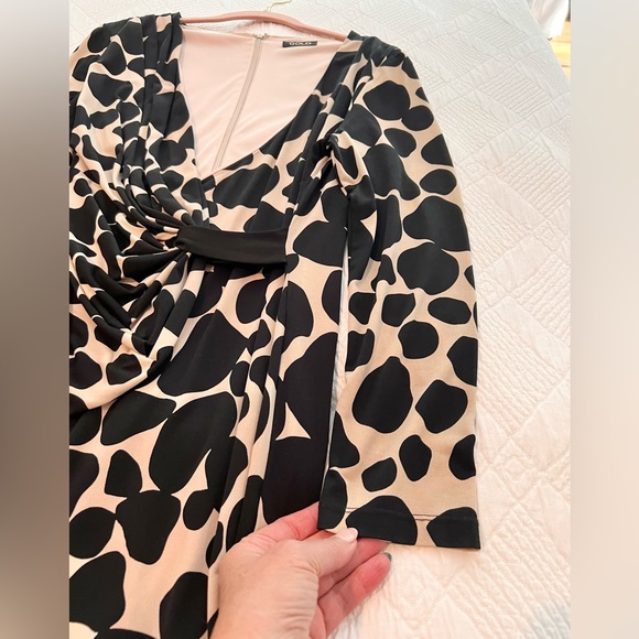 GOLD - Leopard Print Faux Wrap Dress - Picture 8 of 11